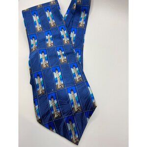 Divinity series Blue Silk Lighthouse Patterned Tie